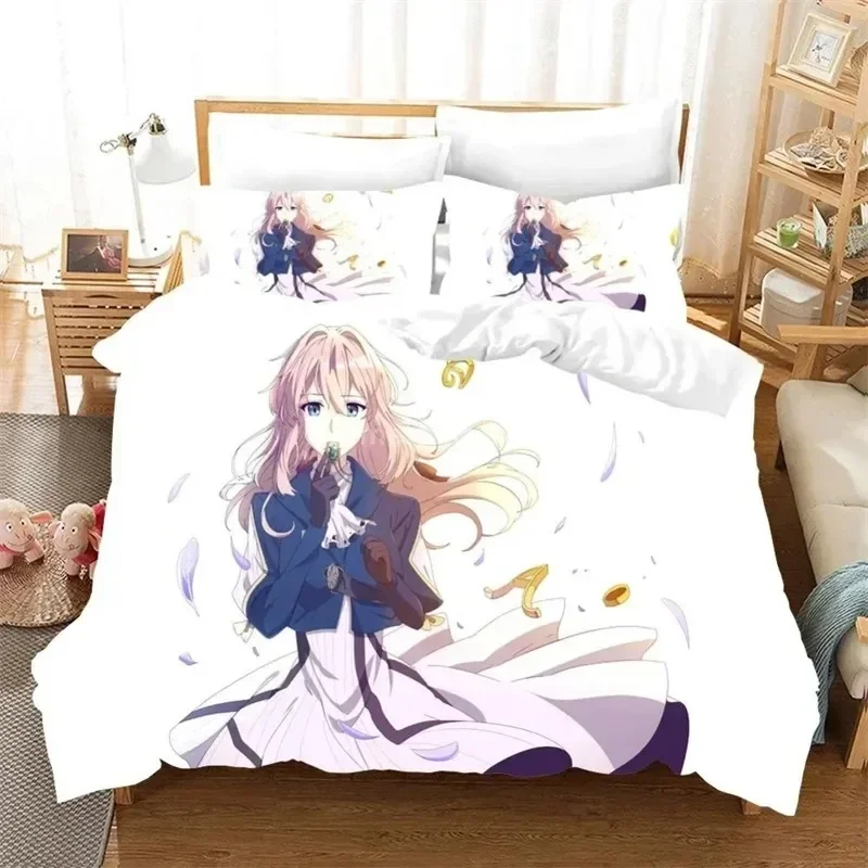 Anime Violet Evergarden 3D NEW Duvet Cover Pillowcase Bedding Set Adult Boy Girl Bedroom Decoration Children Single Double Large