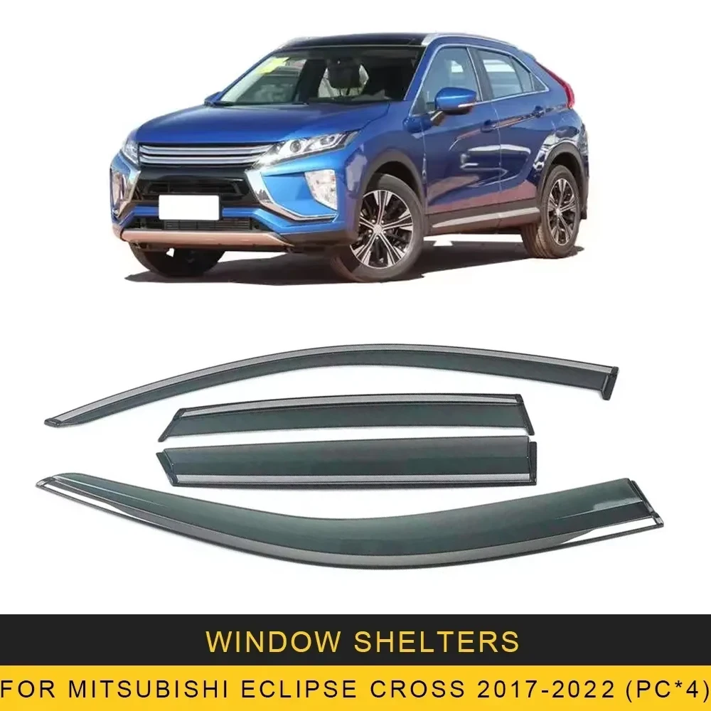 

Chrome Strips Rain Guards for MITSUBISHI Eclipse Cross 2017-2022 Window Visor Wind Deflectors Door Visor Vent Shades Ventvisor