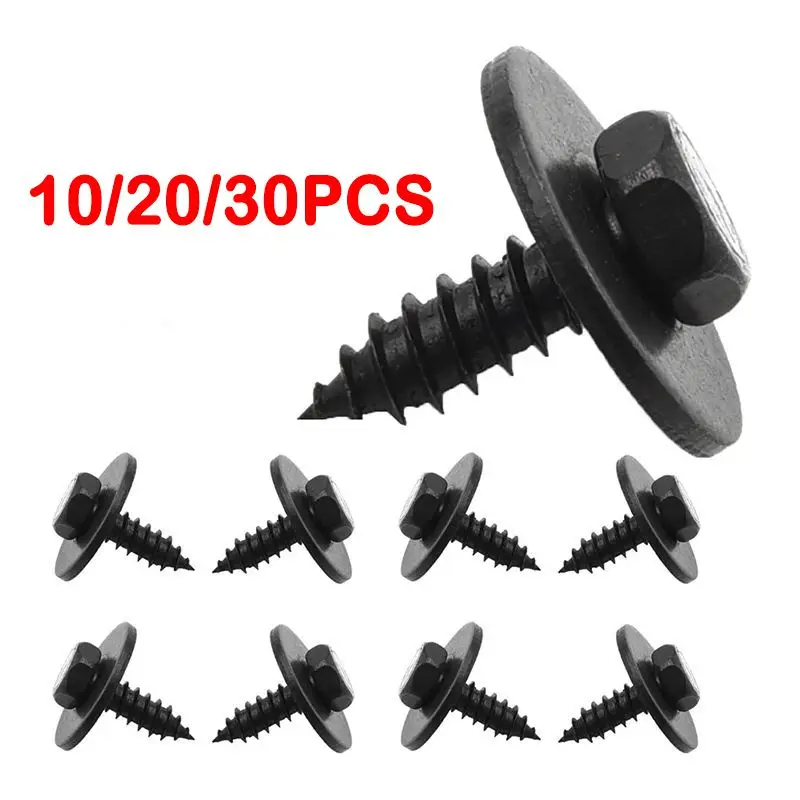 10/20/30pcs Engine Guard Plate Screw for BMW Self-tapping Screw Engine Shield Bumper Metal Nut Screw Washers Clip