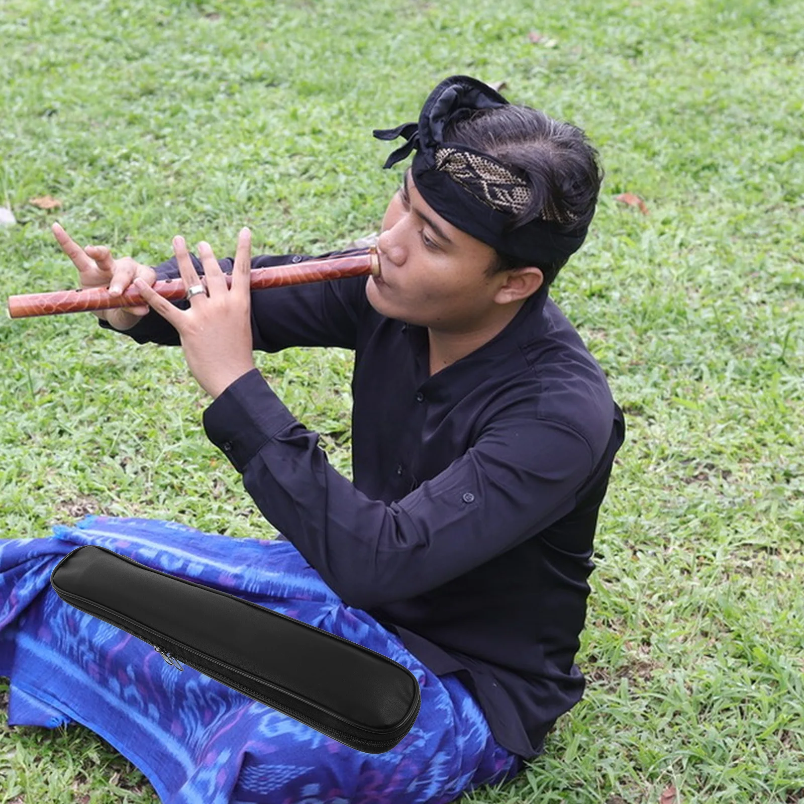 

Waterproof Double Flute Case C Key Flute Carrying Bag Protective Storage Musical Instrument Carrier Debris Resistant