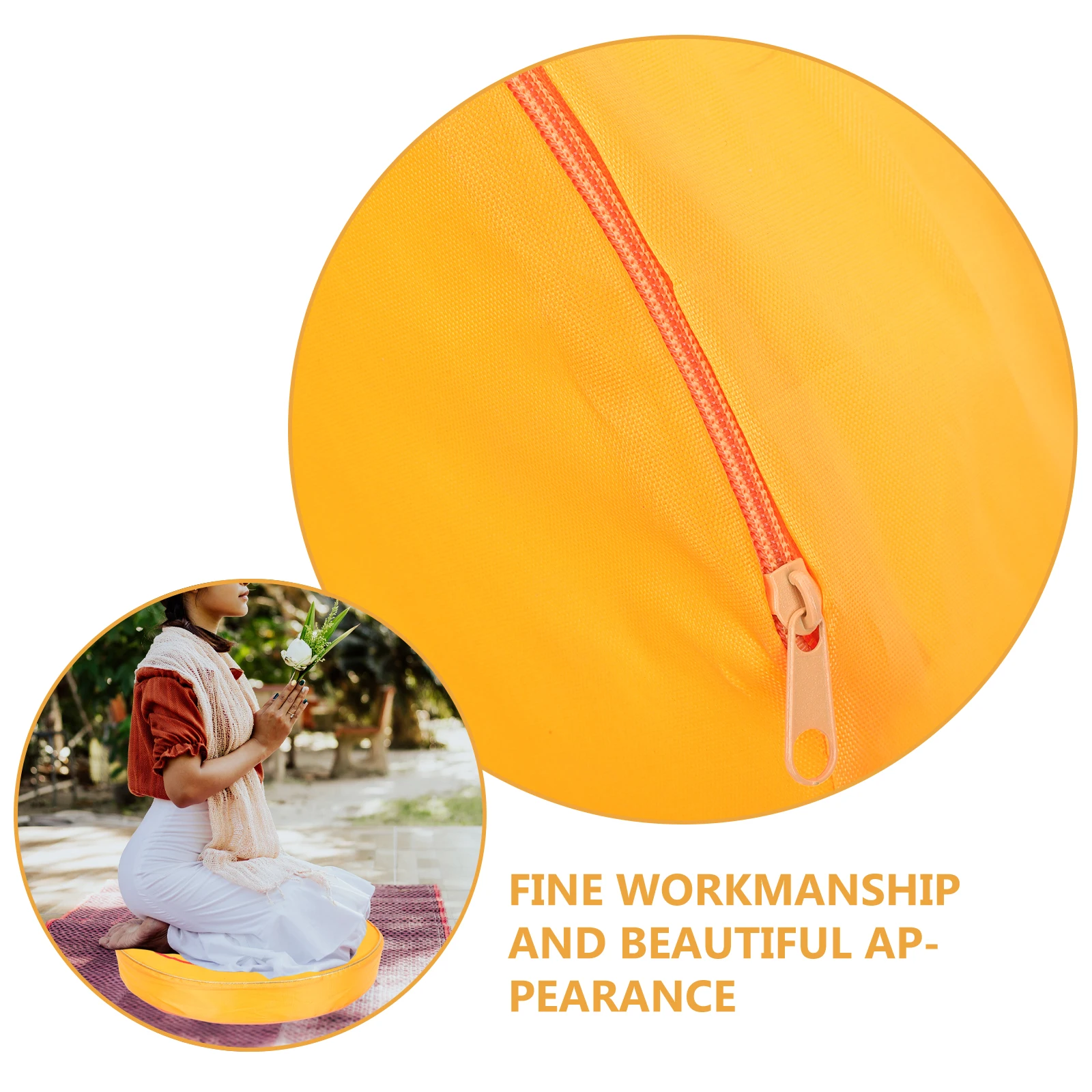 

1 Set Of Round Meditation Cushion For Buddhist Prayer Home Use Lotus Print Seat Mat Floor Meditating Pad Yoga Worship Pillow