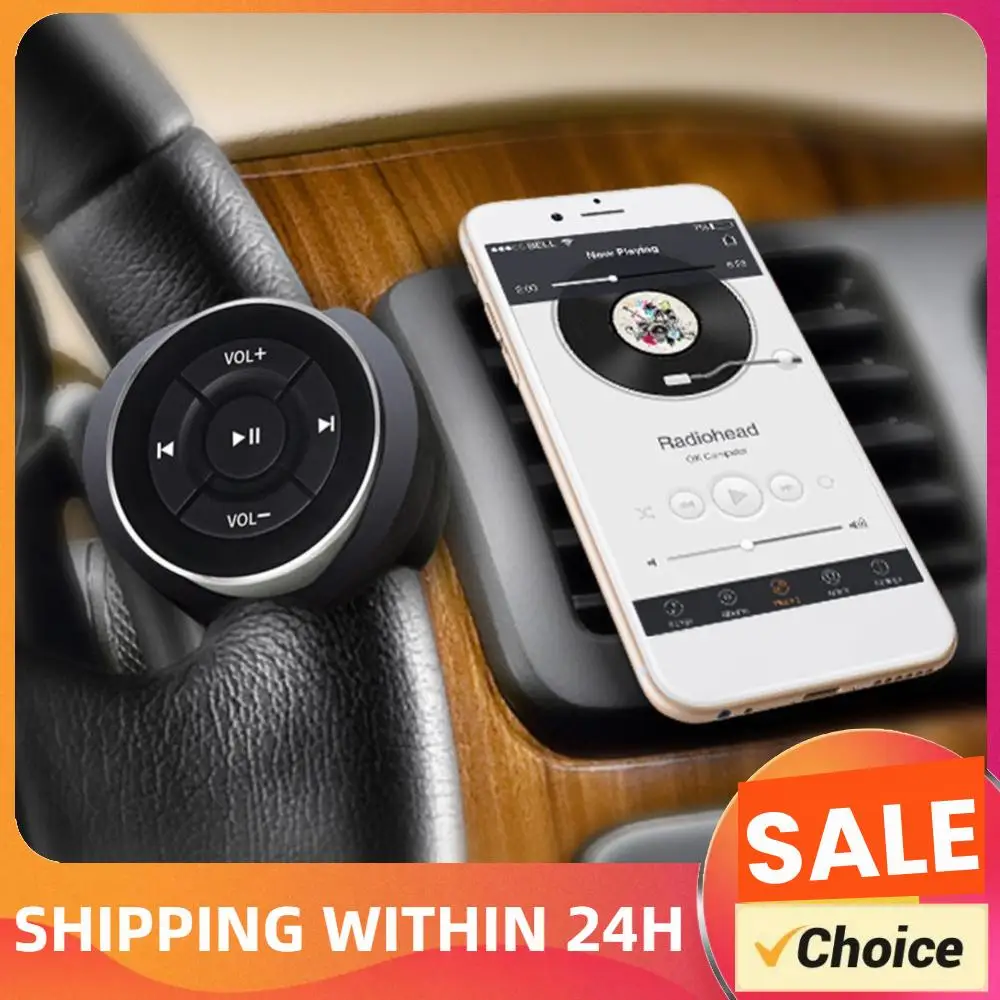 Bluetooth-compatible Car Media Remote Control Protection and Durability Steering Wheel Bike Handlebar for iOS