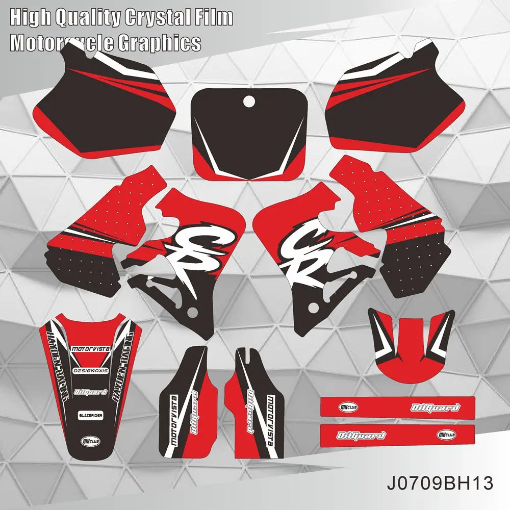 Dla HONDA CR250 1995 1996 CR125 1995 1996 1997 pełne naklejki graficzne naklejki tło motocykla numer niestandardowy nazwa