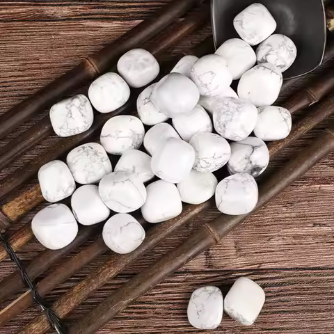 Natural White Howlite Turquoise Tumbled Stones Premium Healing Crystals Quartzs Energy Mineral Gemstones Aquarium Lot wholesale