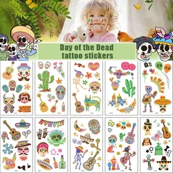 10-pack nep tattoo stickers cartoon tijdelijke tatoeages kinderarm tatoeages kinderen Mexicaanse dag van de dode partij tattoo stickers