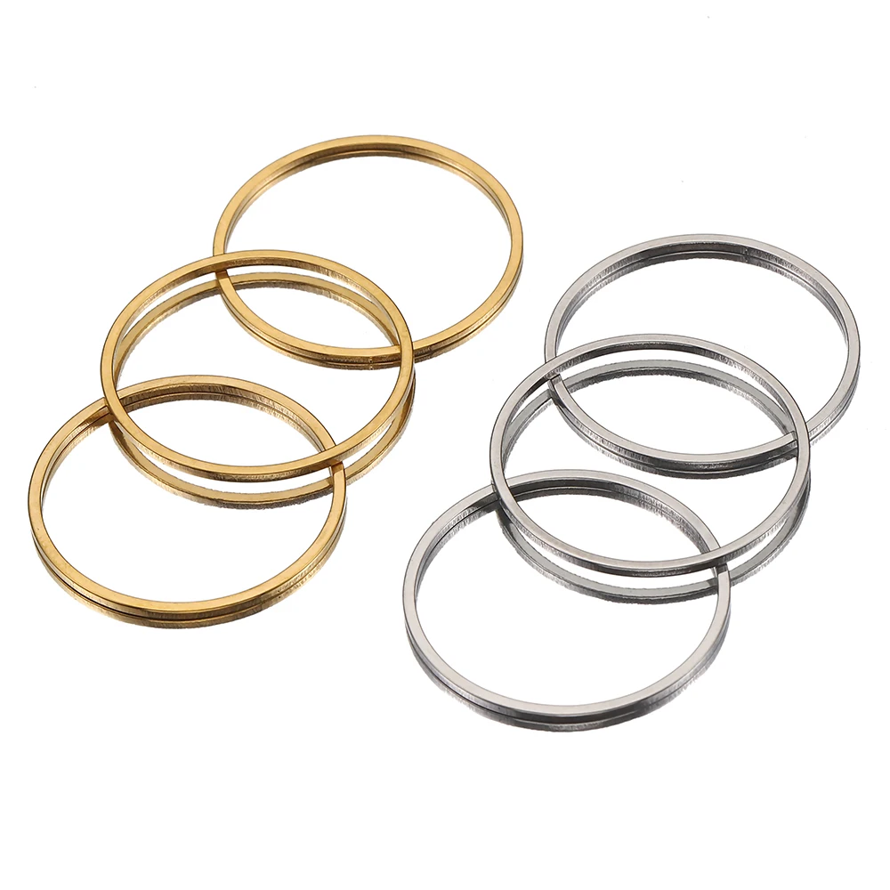 20pcs 8-40mm Stainless Steel Gold Color Earrings Rings Big Circle Ear Wire Hoops Charms Pendants for Jewelry Making DIY Findings