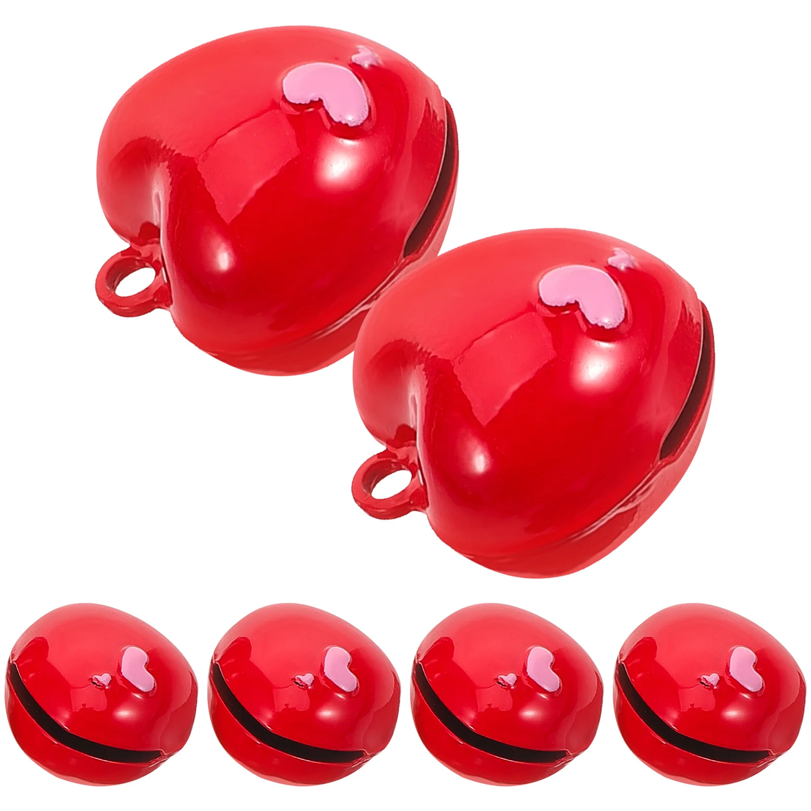 

6 Pcs Heart Shaped Bell Charms for Jewelry DIY Accessories Cute Diy Jewelry Accessory Cartoon Pendant Decorations H made Crafts