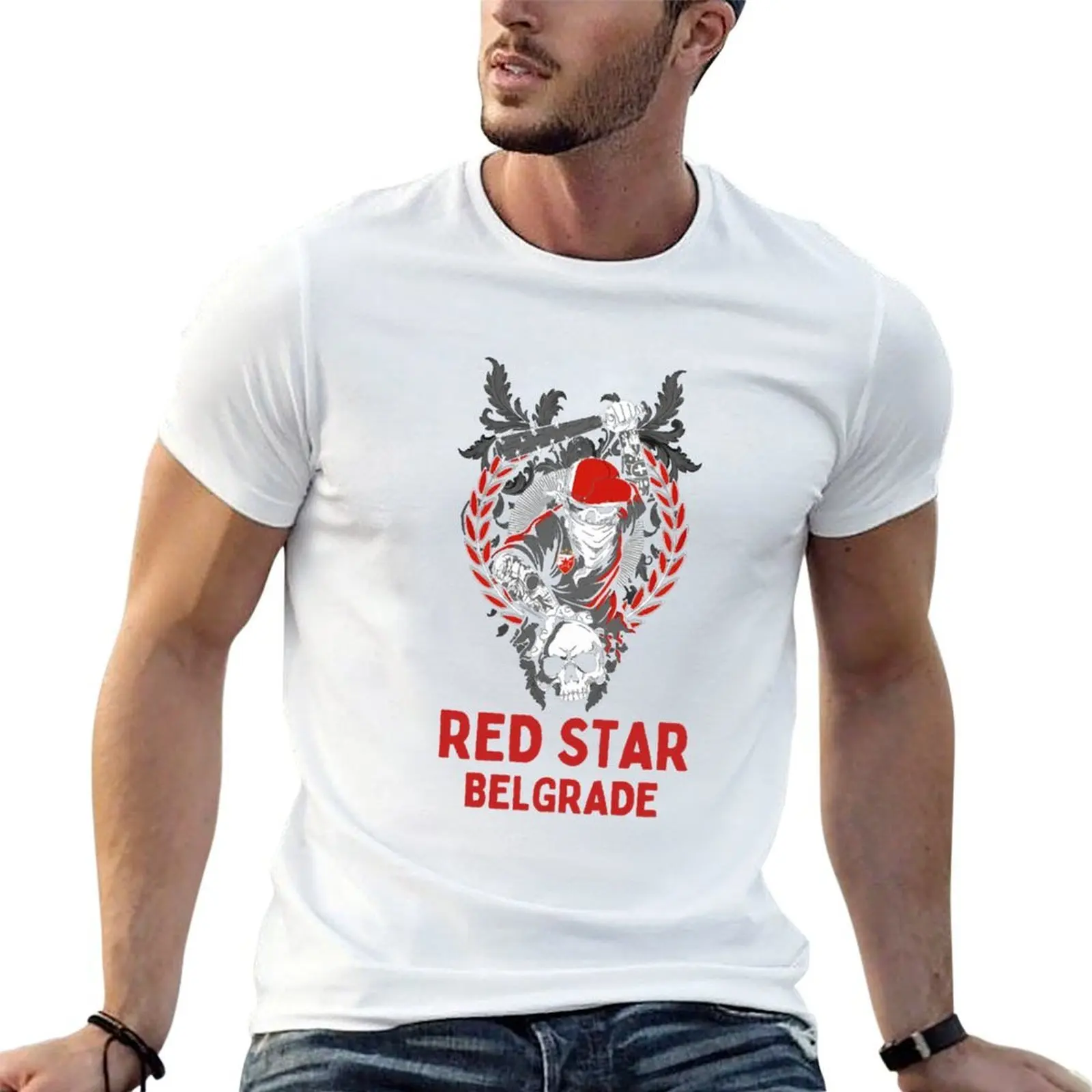 Red Star Belgrade Crvena Zvezda T-Shirt plus size tops plain mens fashion