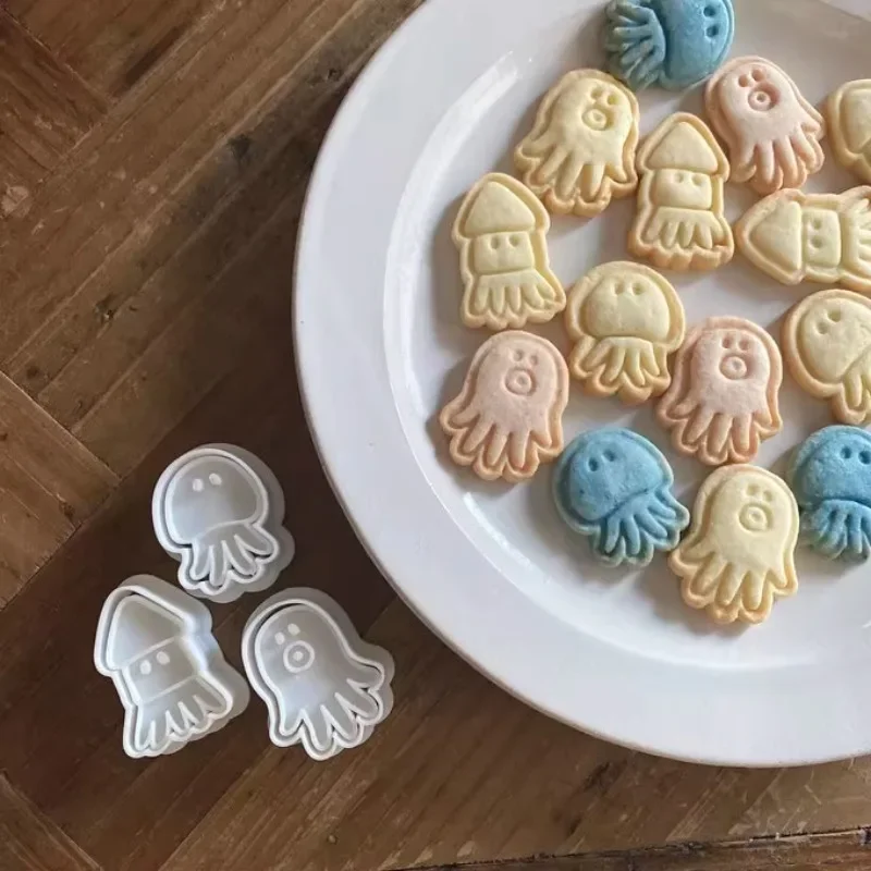 Whale Dolphin Octopus Crab Turtle Fondant Tools Biscuit Moulds Sea Cookie Cutter Sugar Craft Baking Pastry Stamp Mold