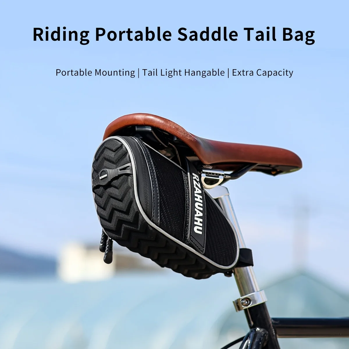 

Portable Bicycle Saddle Bag, Reflective Waterproof Bike Seat Bag, Mini Cycling Storage Pack for Road Mountain Bikes