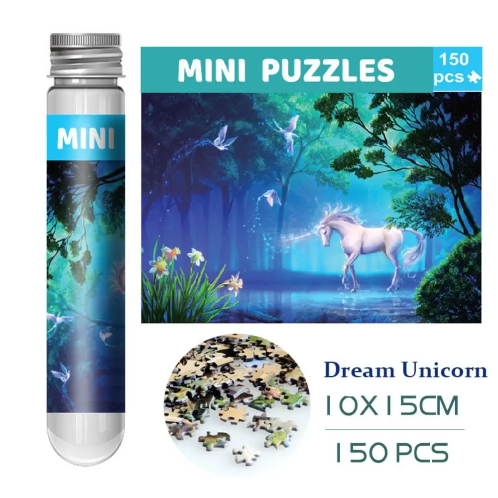 

150PCS/Set Mini Test Tube Puzzle Creative Exquisite Oil Painting Landscapes Jigsaw Portable Clear Patterns
