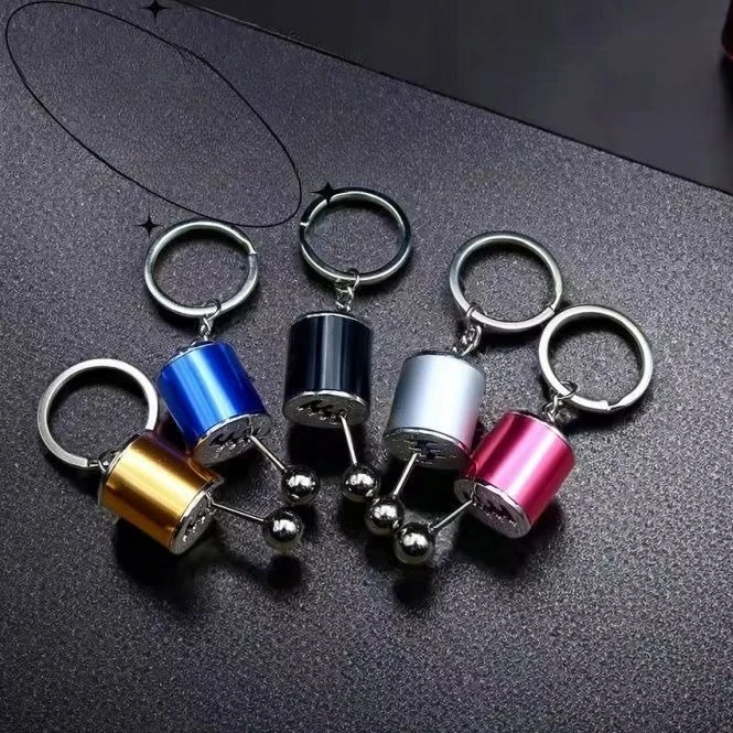 Mini manual transmission metal decompression gadget keychain simulation silk slide gear key creative personalized pendant gift