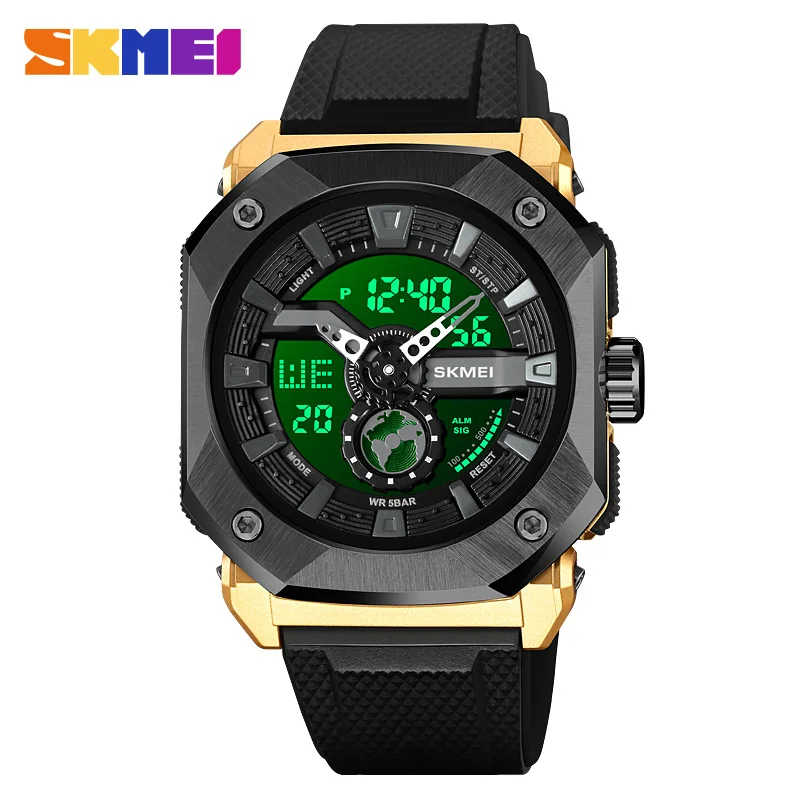 SKMEI LED Light Waterproof Dual Display 3Time Countdown Digital Sport Watches Men Date Alarm New Fashion Wristwatch reloj hombre