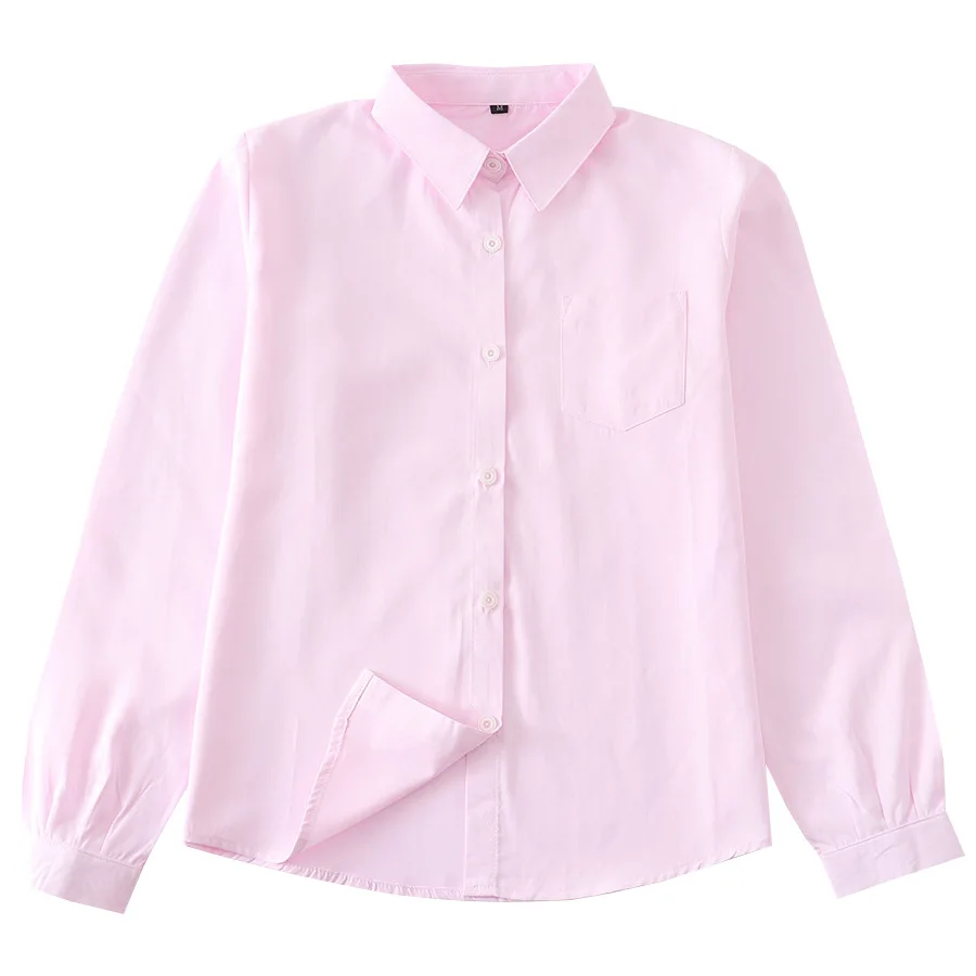 Blusa básica japonesa Seifuku para estudiantes, camisa rosa de manga larga/corta para niñas, uniformes de escuela secundaria, uniforme escolar Jk