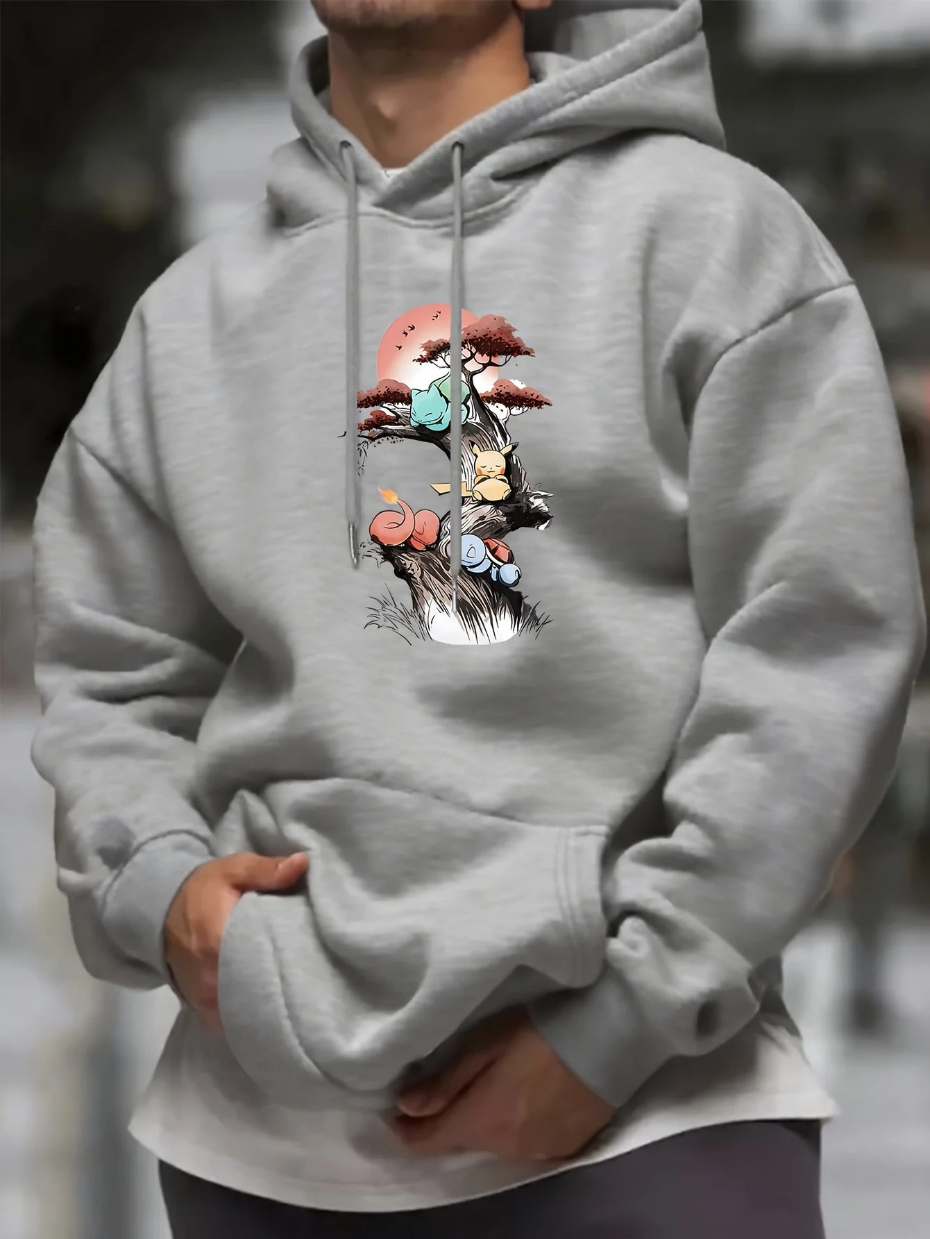 

Мужская толстовка с капюшоном и грибным принтом — повседневный пуловер с длинными рукавами, беговая и повседневная зимняя одежда