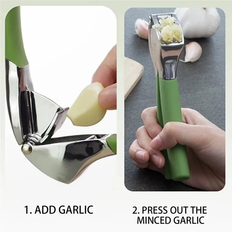 

BMBY-Stainless Steel Garlic Press Handheld Garlic Smasher Squeezer Crusher Mincer Manual Press Grinding Tool For Kitchen