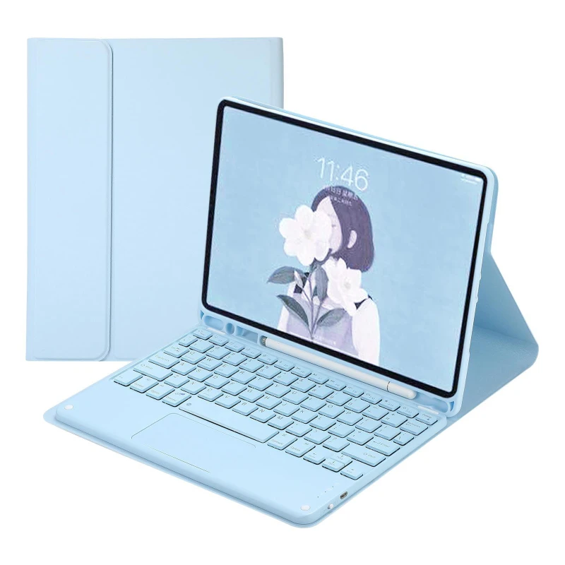 Smart Case For IPad Pro 11 M4 2024 Touchpad Keyboard Case Air 5 Air 4 10.9 Inch 10.2 7 8 9th Air 3 Pro 10.5 Foldable Funda