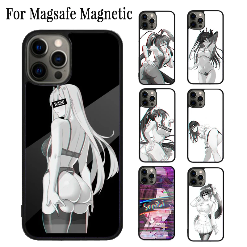 Sugoi Senpai waifu sexy girl Anime Magnetic Phone Case For iPhone 16 15 14 Plus 13 12 11 Pro Max Magsafe Wireless Charging Cover