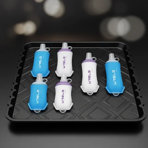 WRELS Outdoor Sport Water Bottle Camping Running Bicycle Soft Folding TPU Soft Flask Water Bag Large Diameter Light BPA Free