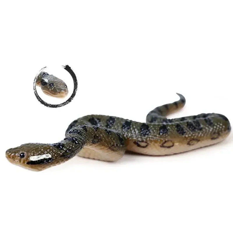 Fake Realistic Rubber Toy Snake North Us Green Anaconda Scary Halloween Props  prank toys  funny gift  halloween games