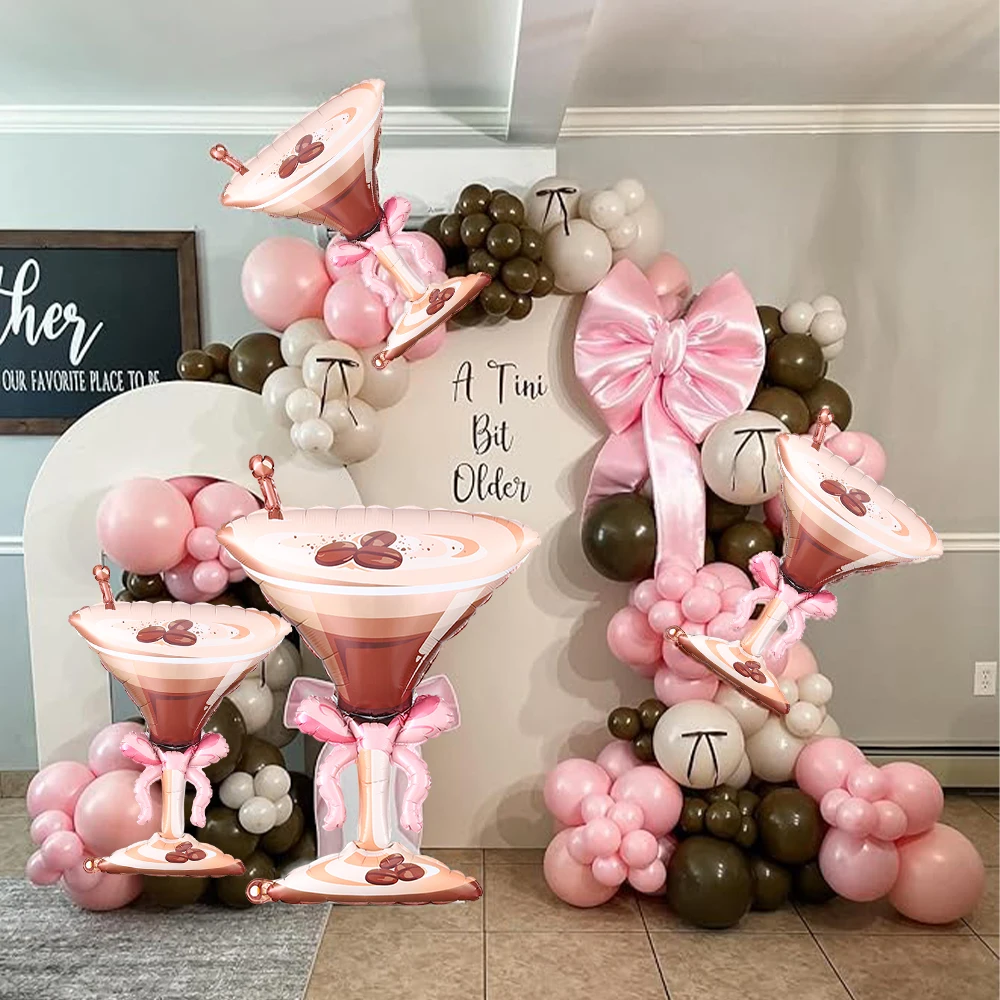 

1/4Pcs Espresso Martini Balloons Martini Cup Foil Ball Bachelorette Bridal Shower Wedding A Tini Bit Older Birthday Party Decor