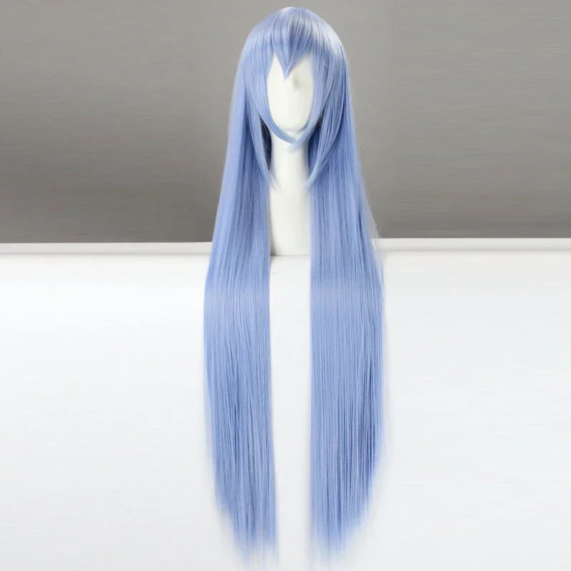 ¡Akame Ga mata! Esdeath 100 cm 39,7 "pelucas de Cosplay largas y rectas peluca de Cosplay resistente al calor de alta calidad + gorro de peluca