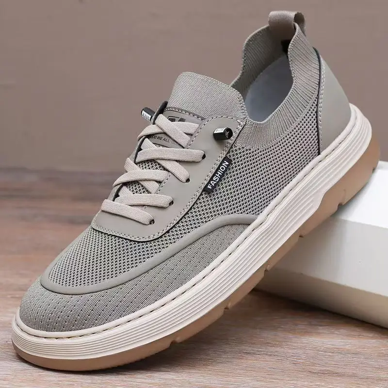 Men Big Size Mesh Slip On Casual Sneakers Spring Autumn New Thick Sole Non Slip Lightweight Middle Aged And Elderly Walking Shoe