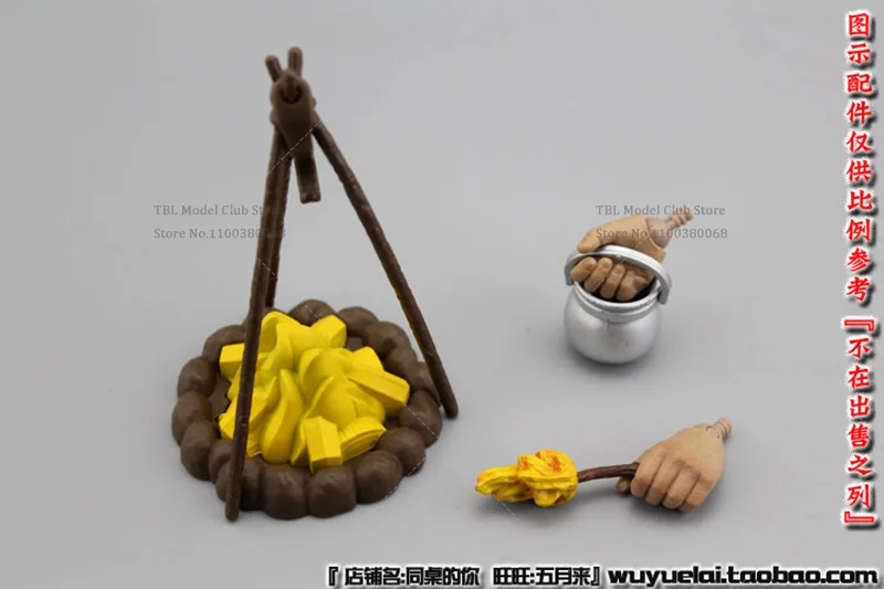 1/6 Scale Female/male Accessory Miniature Fake Campfire Diorama Prop Micro Skull Deadwood For 12-inch Action Figure Soldier
