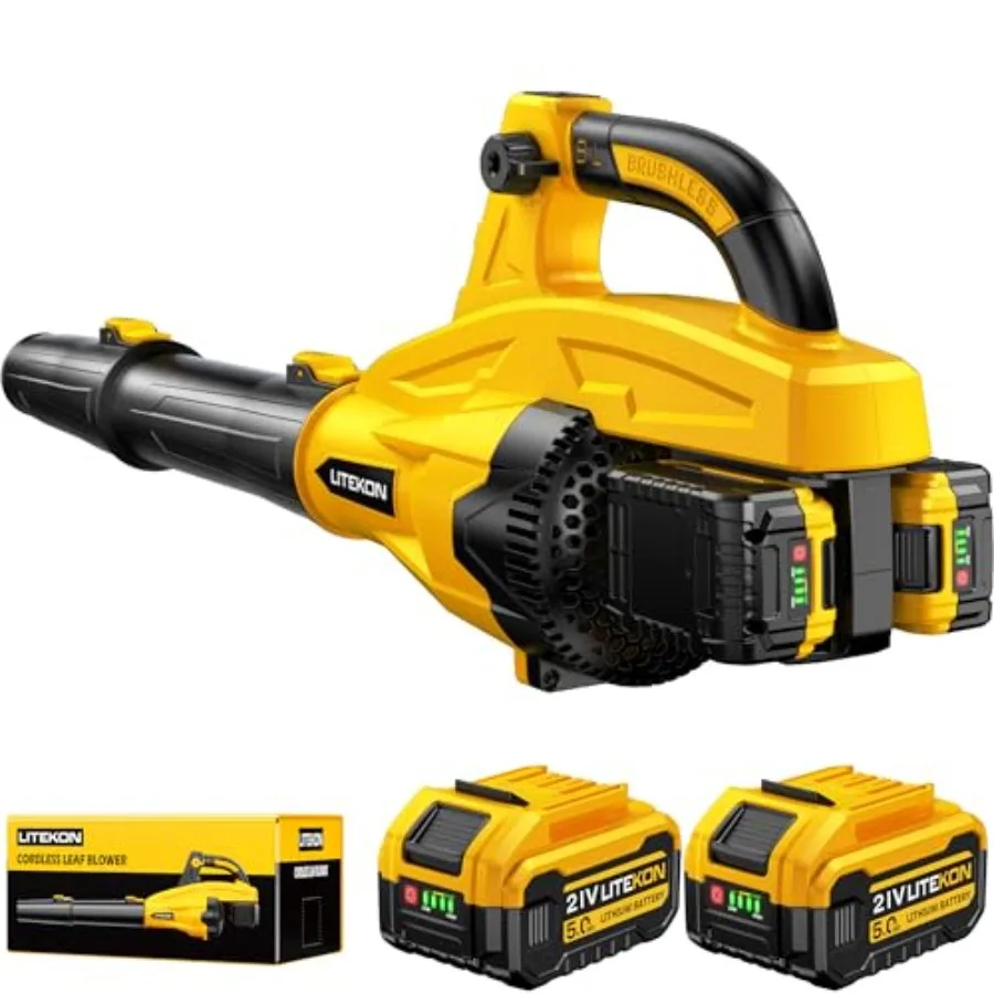 

Leaf Blower Cordless Brushless 700CFM and 13 Speed Modes Electric Cordless Leaf Blowers with 2 x 5.0Ah Batteries and Charger 21