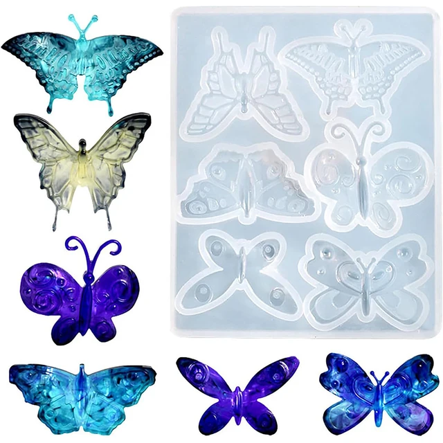 Motyl silikonowy wisiorek formy DIY 6 stylów motyl brelok do kluczy kolczyk broszka naszyjnik rzemiosło jubilerskie dokonywanie formy z żywicy epoksydowej