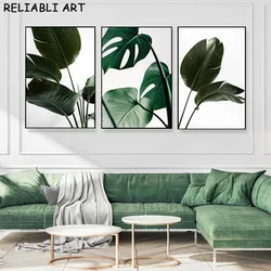 Fresh Green Plants Leaves Poster and Prints Nordic Style Canvas Painting Wall Art Pictures for Living Room Home Decor No Frame