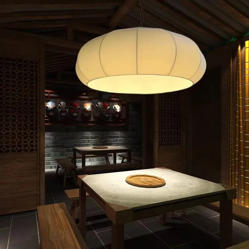 Japanese style restaurant chandelier, antique style dining room, private room, hotel club, living room, fabric chandelier