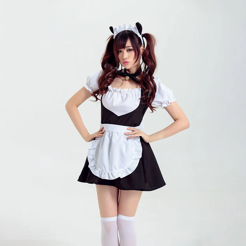 Robe de femme de chambre chat mignonne, robe de femme de chambre beauté fraîche et douce, Lolita japonaise, noir et blanc, votre petite robe de chat exclusive