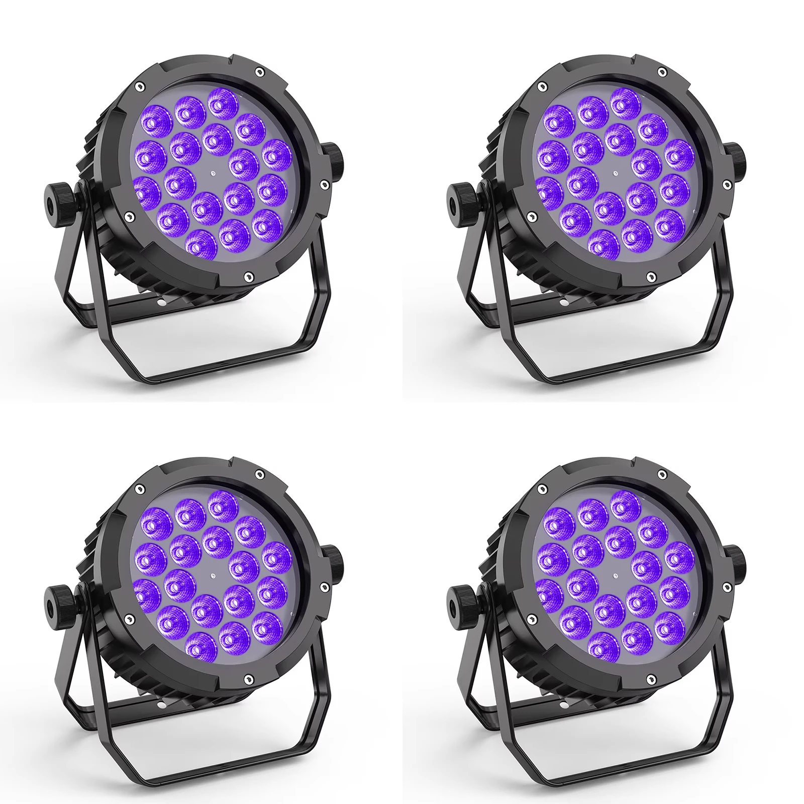 

Yiflamefly 4 Pcs 18*15W RGBWA+UV Waterproof 6 in 1 LED Par Light Stage Light DJ Light for Disco Dance Hall Party Bar Performance