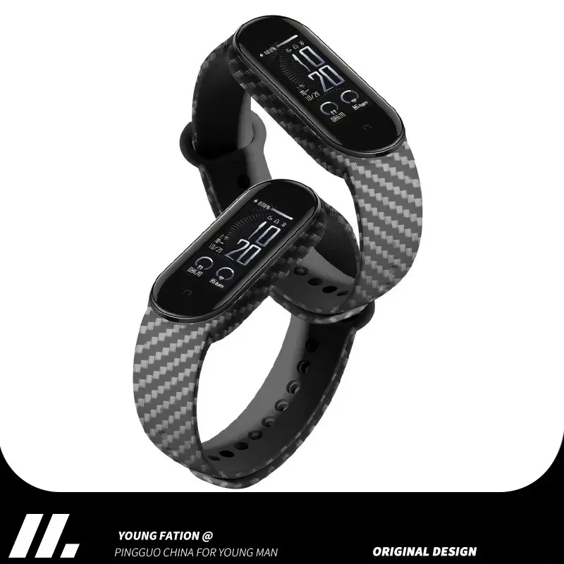 Carbon Fiber Strap for Mi Band 7 6 5 4 3 Bracelet Sport Silicone Wristband for Xiaomi Miband7 Watch Replacement Strap Wriststrap