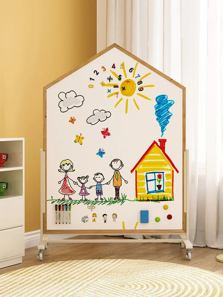 Children's drawing board household removable double-sided magnetic bracket type small blackboard graffiti whiteboard baby erasab