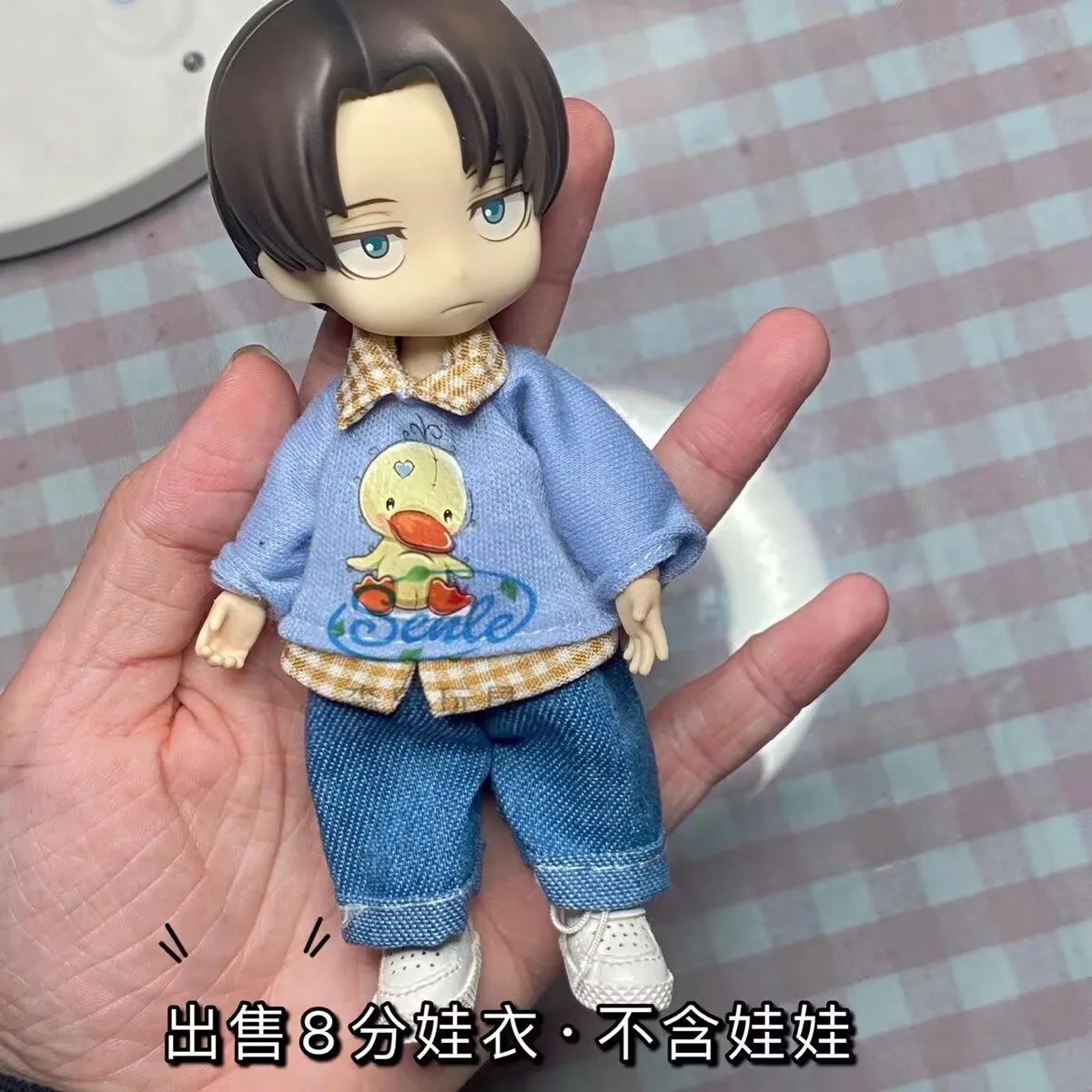ملابس أطفال BJD مكونة من 8 نقاط، يمكن للطفل 16-17 سم ارتداء مجموعة سويت شيرت كاجوال، ملابس دمية ob11 على الطراز الكوري