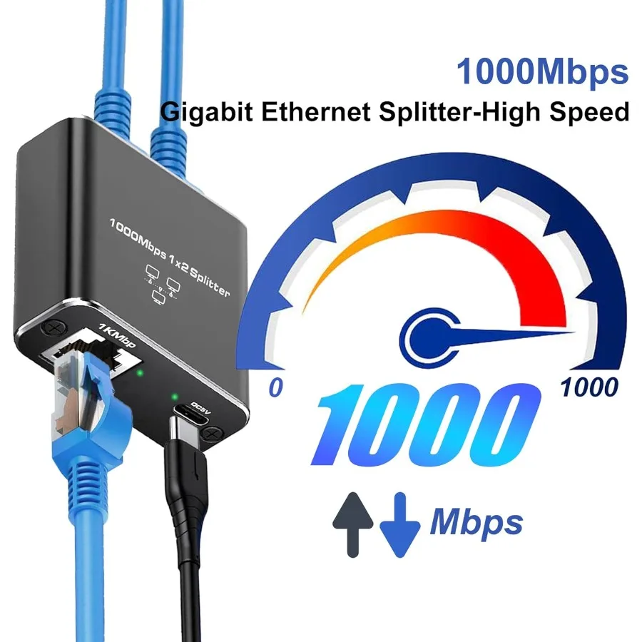 

Gigabit Ethernet Splitter 1 To 2/3/4 1000Mbps RJ45 LAN Internet Splitter for PC Laptop Nintendo Switch Router TV Box Digital TV