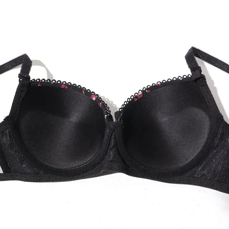 Beauwear Floral Brassiere Push Up Bra With Foam Pad Lace Underwear with wire Embroidered Bras for Women 75B-90B