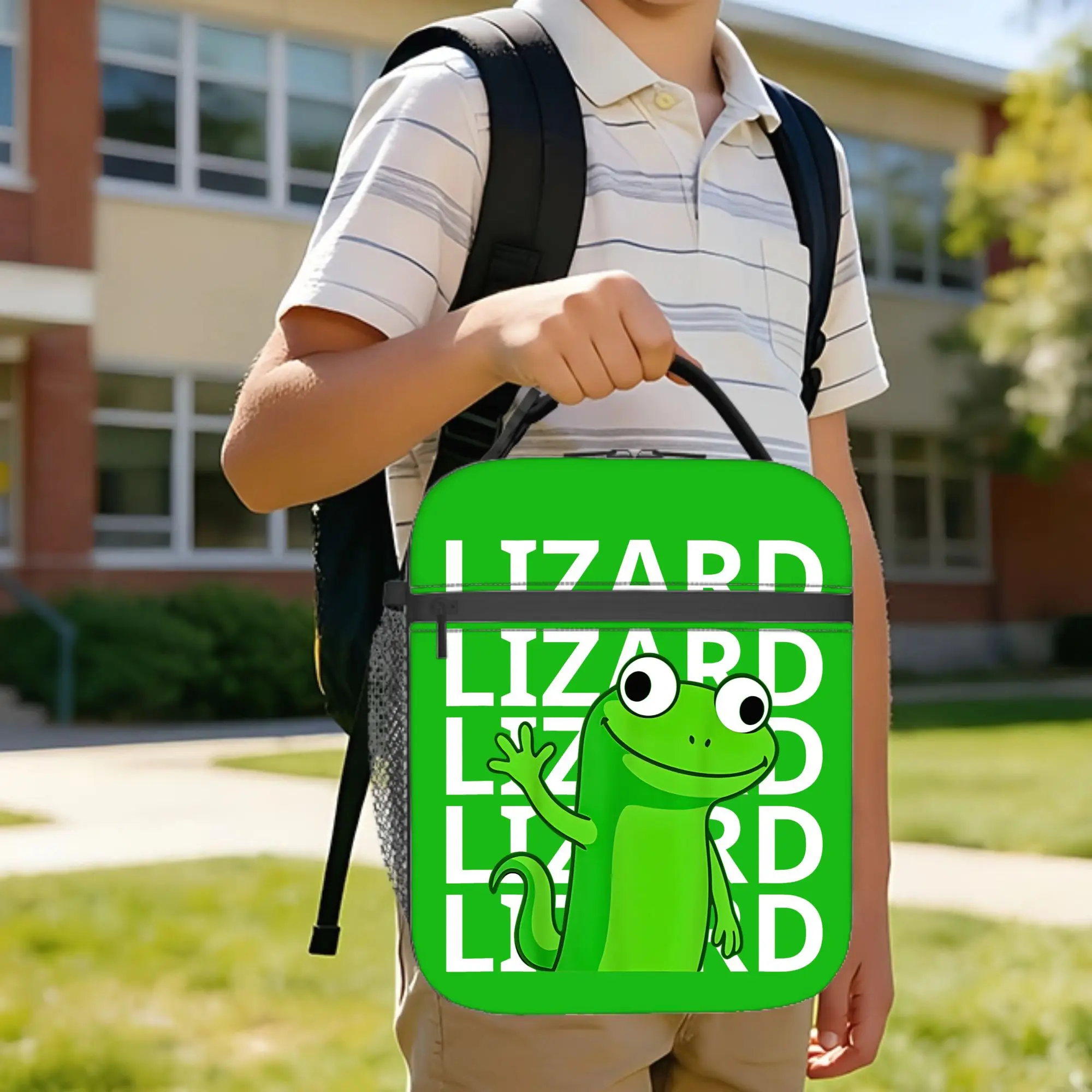 Hoppers Tom Lizard Funny Weirdcore Animals Insulated Lunch Bags High Capacity  Meal Container Cooler Bag Lunch Box Tote