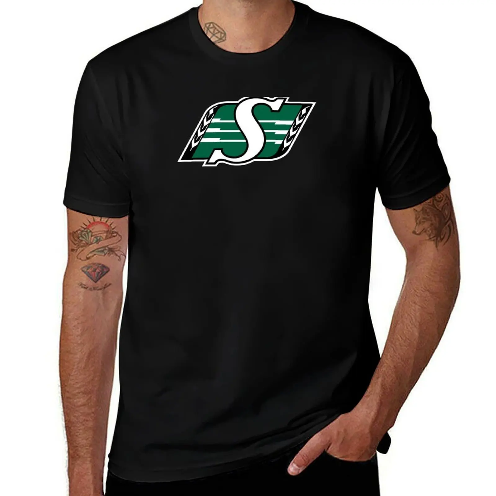 

Saskatchewan Roughriders T-Shirt Basic Simple Casual Short Sleeve Tee