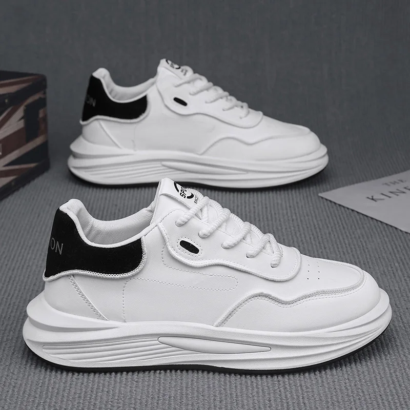 

2025 New Fashion Men's Casual Shoe Students Simple Trend Thick Bottom Two-color Men's New Four Seasons Casual Sports Shoes
