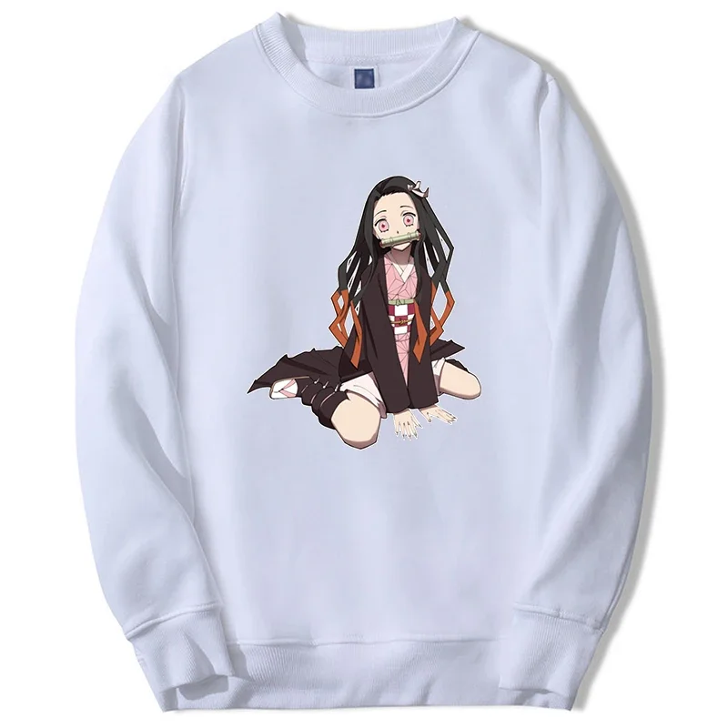 anime hoodies sweatshirt men nezuko figure Mangas 2024 New sweatshirts fleece round neck Harajuku sudaderas clothes