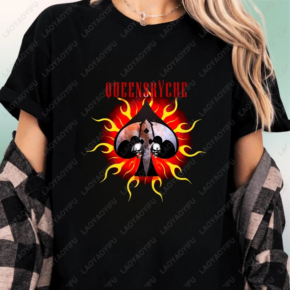 New Queensryche Empire Printed T-shirt - A Trendy Short-sleeved Unisex Band Retro T-shirt Suitable for Both Men and Women.