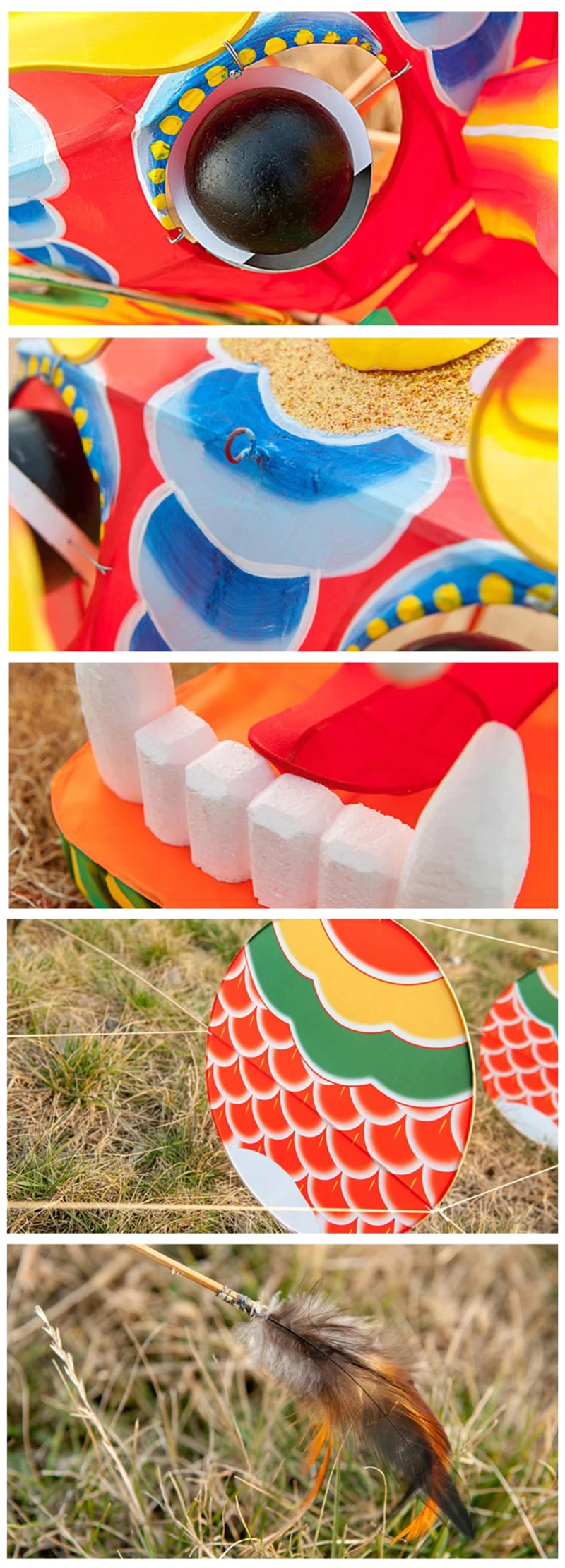 Traditionele Dragon Kite vliegende bamboe vlieger zijde stof Chinese vliegers fabriek decoratieve vliegers papier gesneden weifang vliegers lieveheersbeestje koi