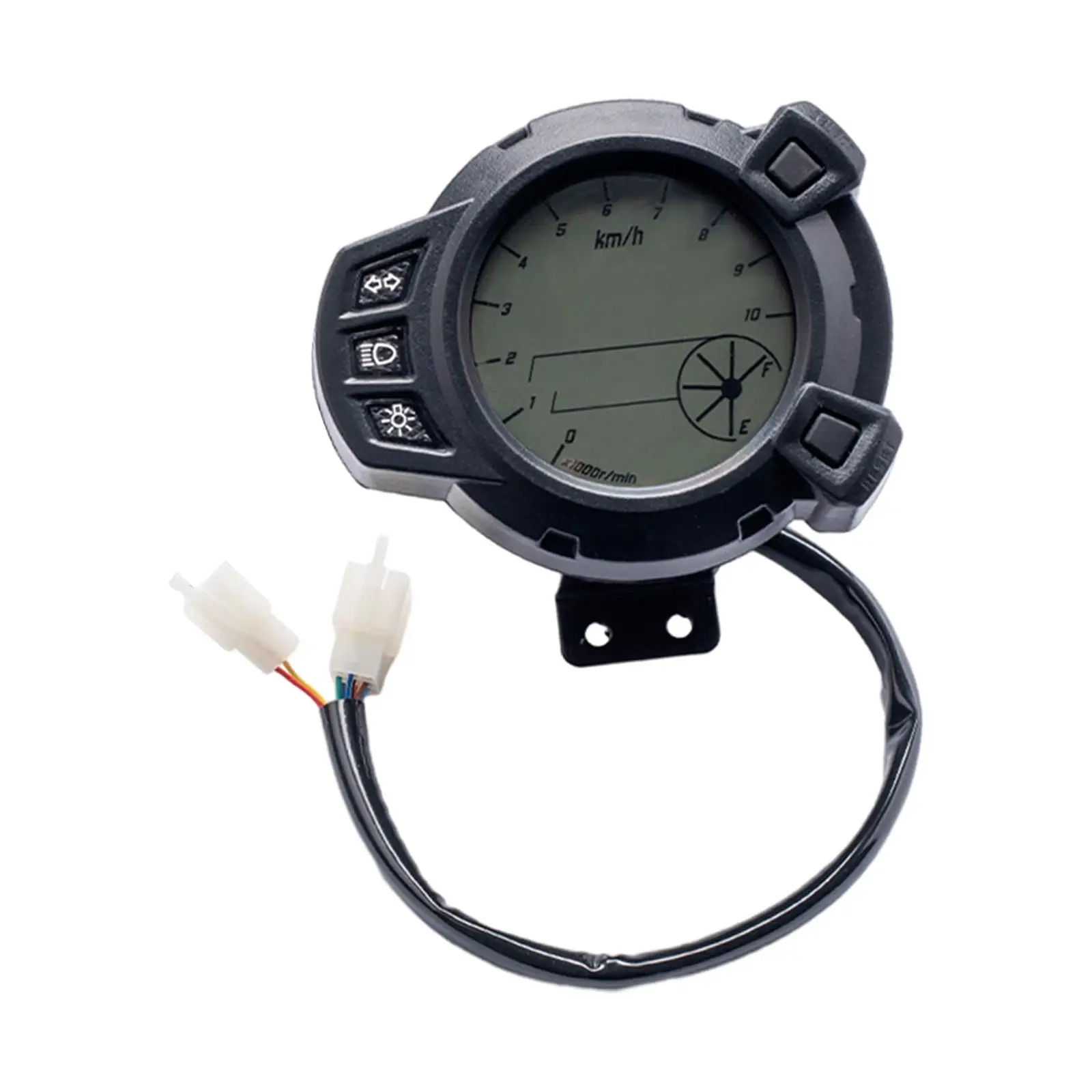 Universal Motorcycle Speedometer Odometer Gauge, 7 Colors LED Backlight Tachometer Instrument