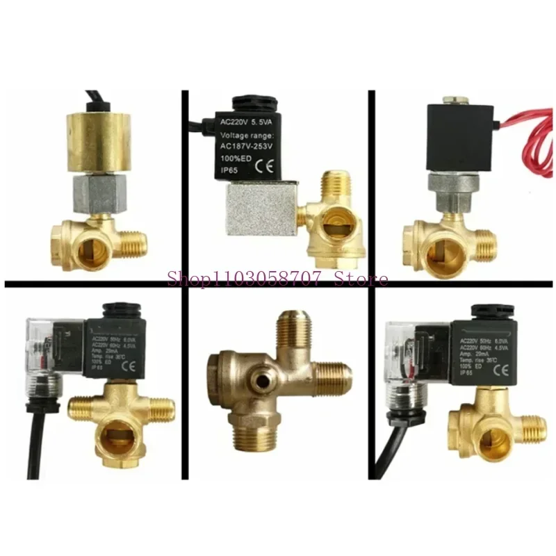 1XSilent Oil-Free Air Compressor Electromagnetic Check Valve Accessories 220V380V Solenoid Valve Power Off Pressure Relief Valve