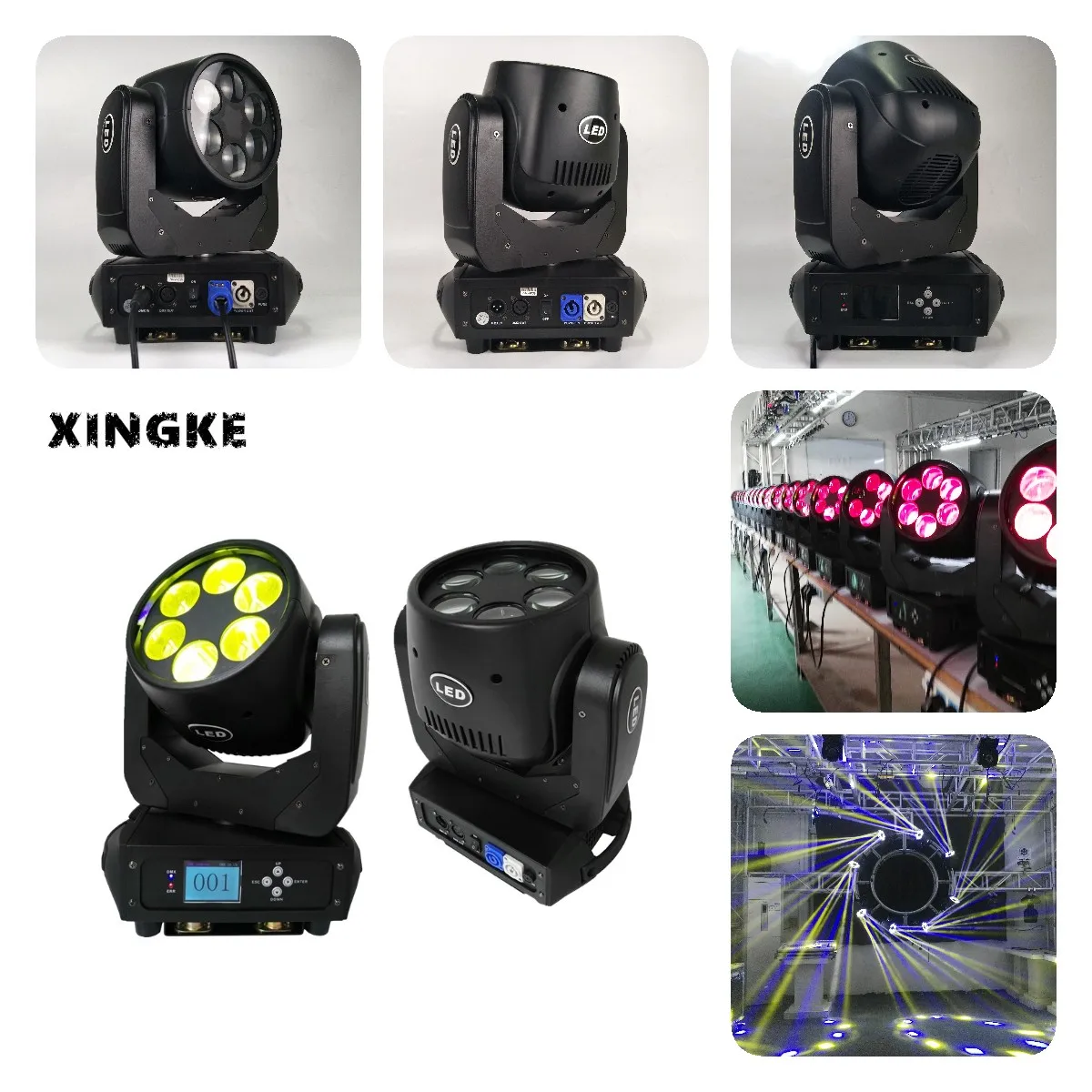 

6Pcs/Lot Super Beam LED 6x25W Colorful LED Moving Spot Light High Power LED Moving Head Light