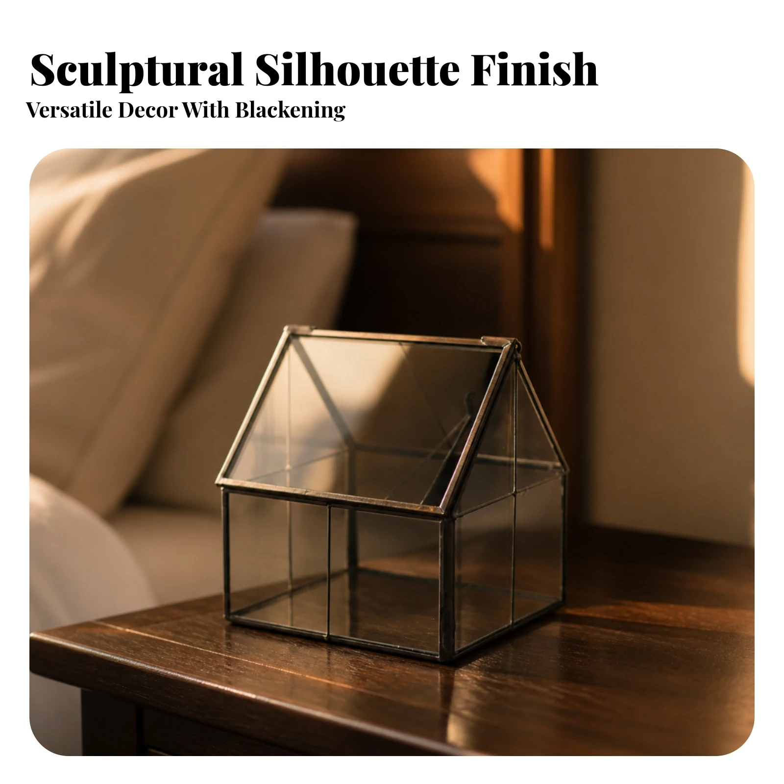 Tabletop Display Case Compact Geometric Glass Display Greenhouse Decorative Ornament Transparent for Windowsills, Desks