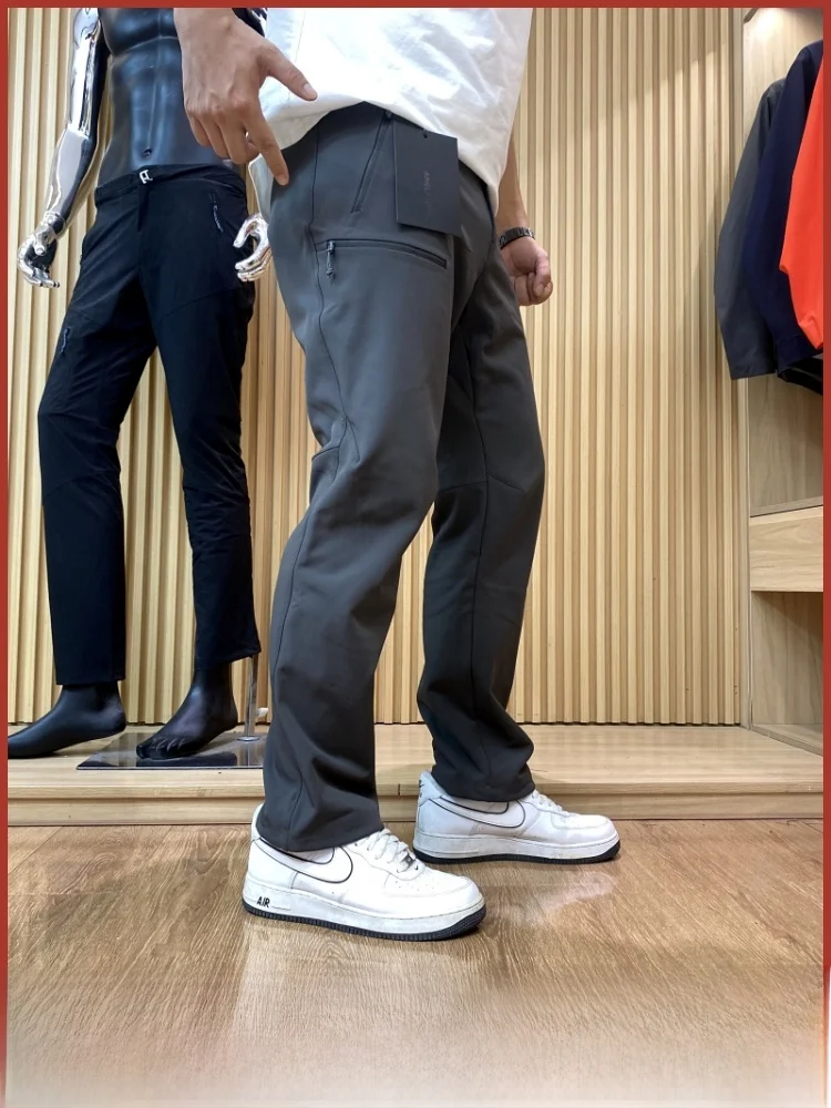 

Мужские повседневные брюки с мягкой подкладкой на открытом воздухе, ветрозащитная водонепроницаемая футболка, универсальная теплая осенняя футболка, размерный пошив...